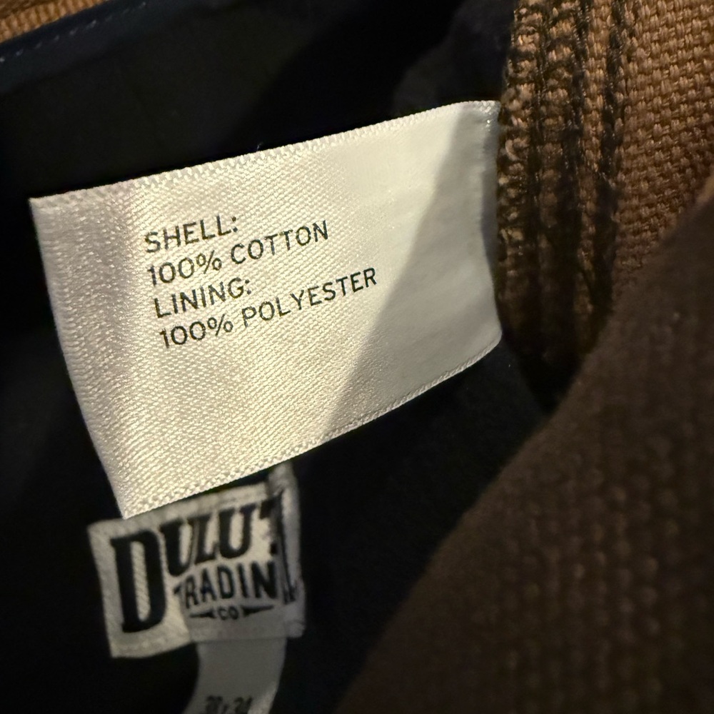 NWT - Duluth Trading Co Men's Dark Brown Fleece lined Cargo Pants: 38 x 34 - Picture 11 of 13